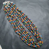 Beautiful Vintage multicolor Thai 8mm Glass Beads Long Necklace